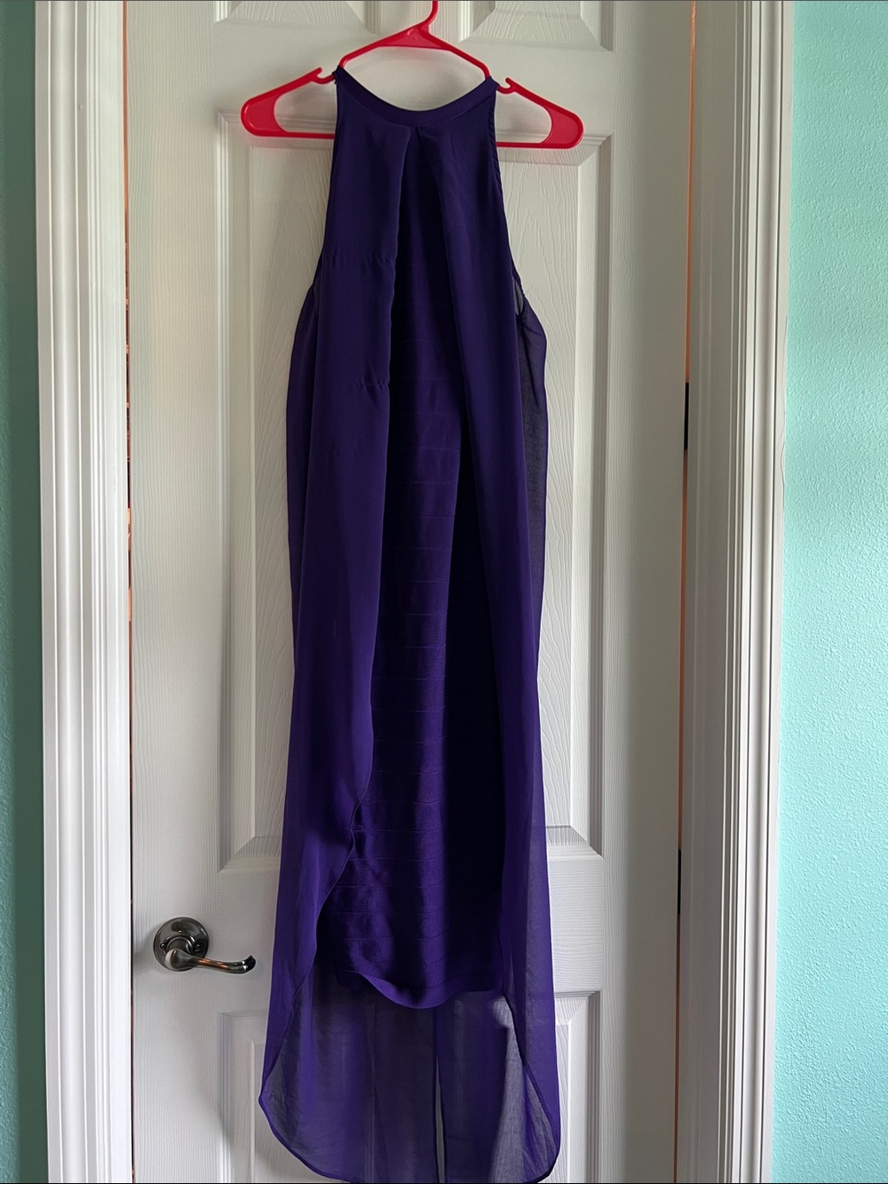 VENUS Sleeveless High-Low Dress in Deep Purple